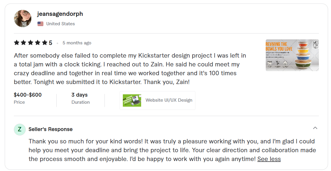 homepage 9 zain maher reviews on fiverr